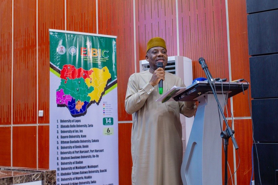 The Honourable Minister presenting the 14 participating universities across Nigeria's six geopolitical zones
